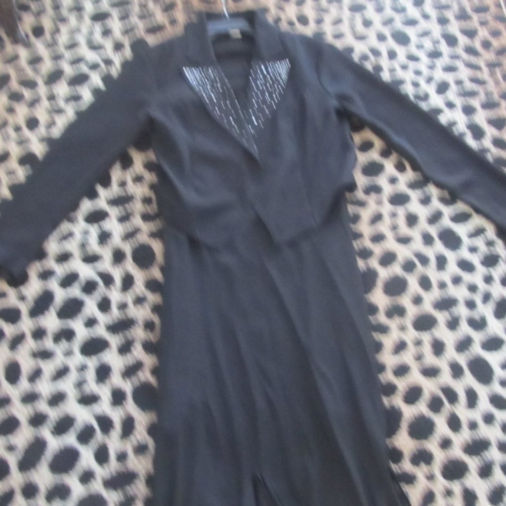 Ladies  Rhinestone Black Jacket w/ Dress
